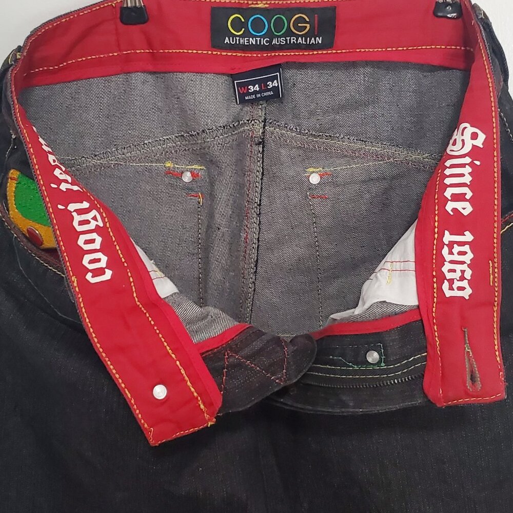 Authentic COOGI Men's Jeans Colorful Embroidered Yellow, Green, Blue, Red- 34x34 - Picture 6 of 14